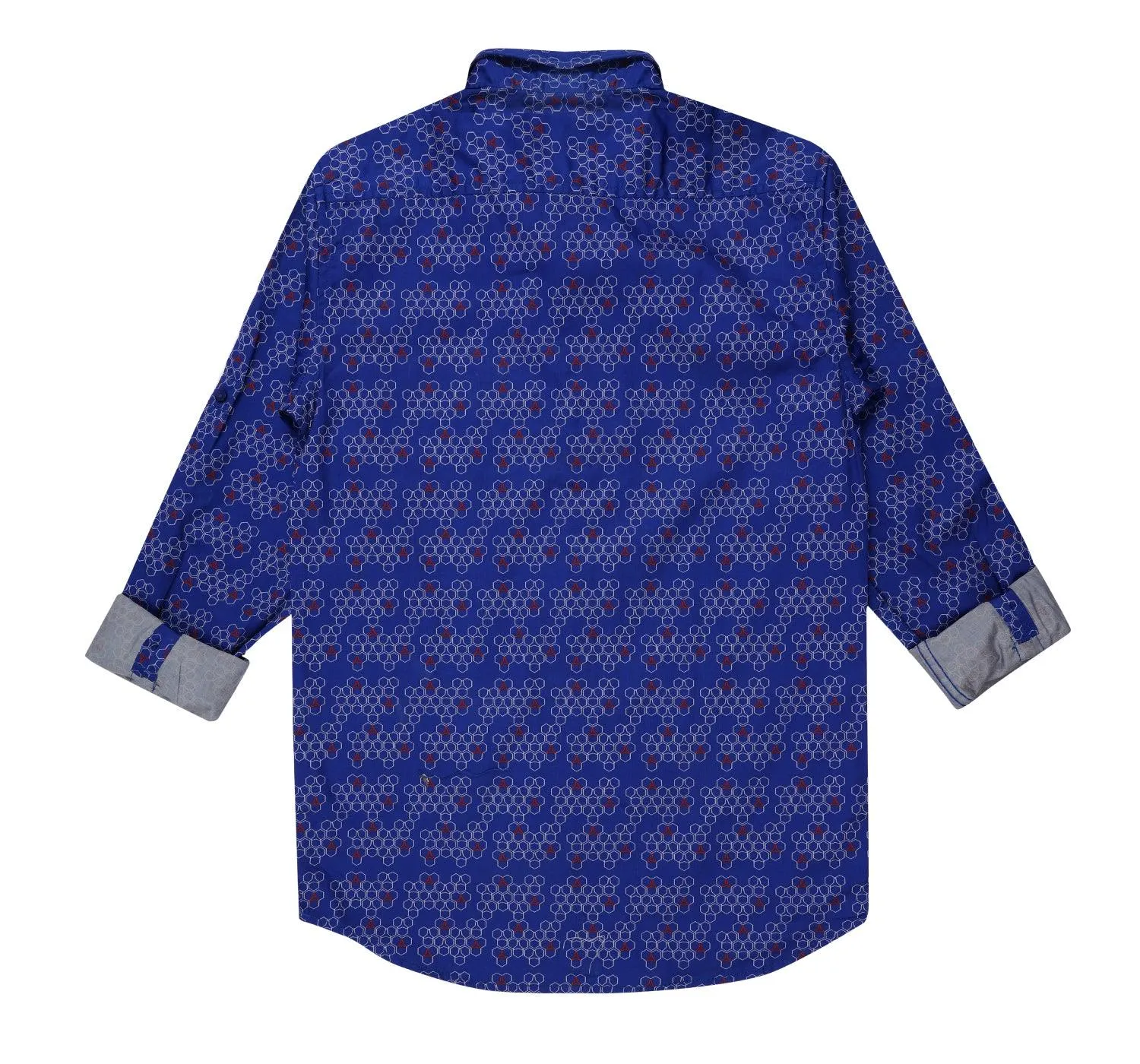 JDC Boy's Blue Printed Shirt