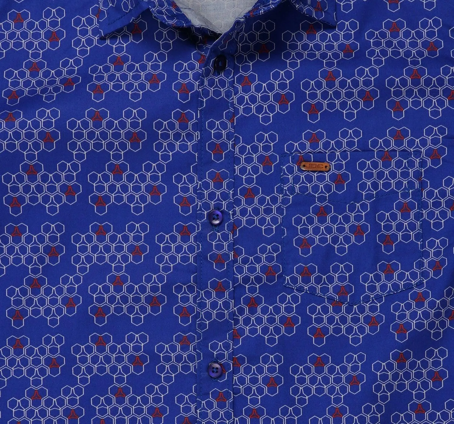 JDC Boy's Blue Printed Shirt