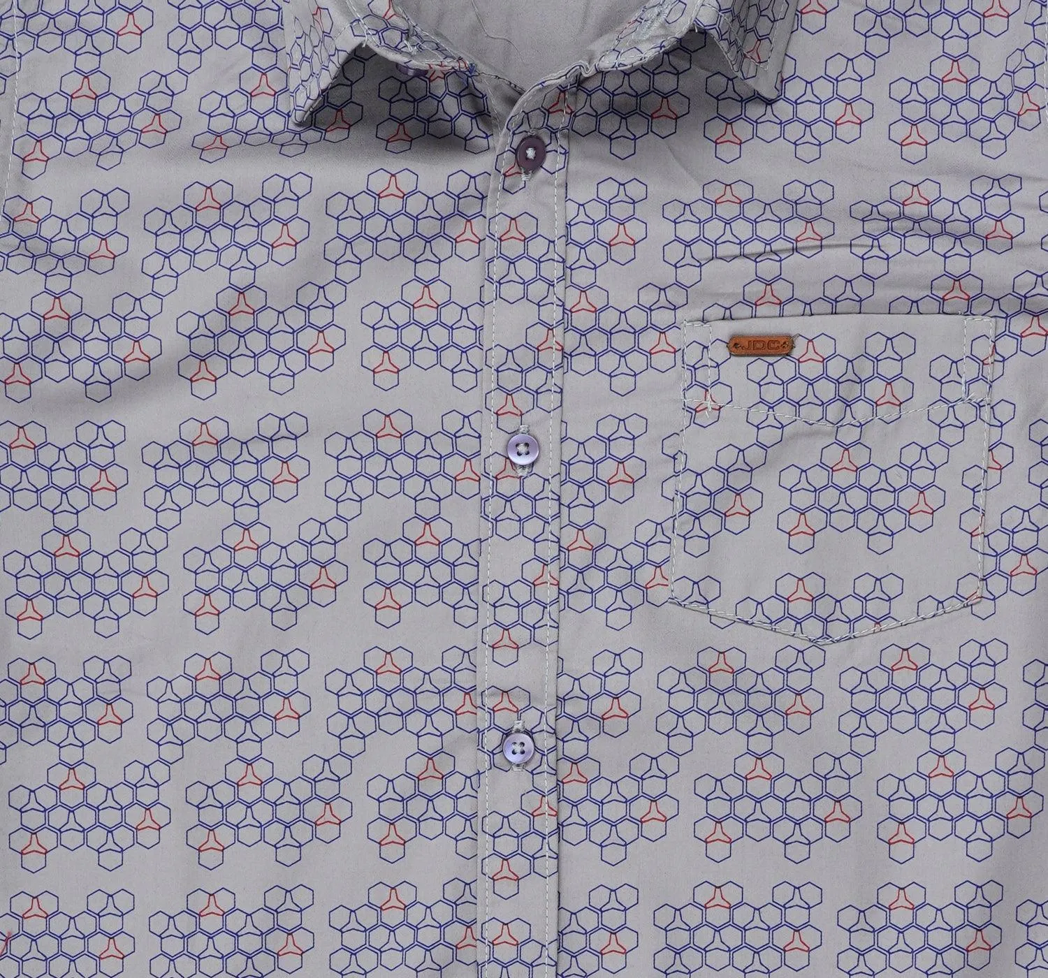 JDC Boy's Grey Printed Shirt