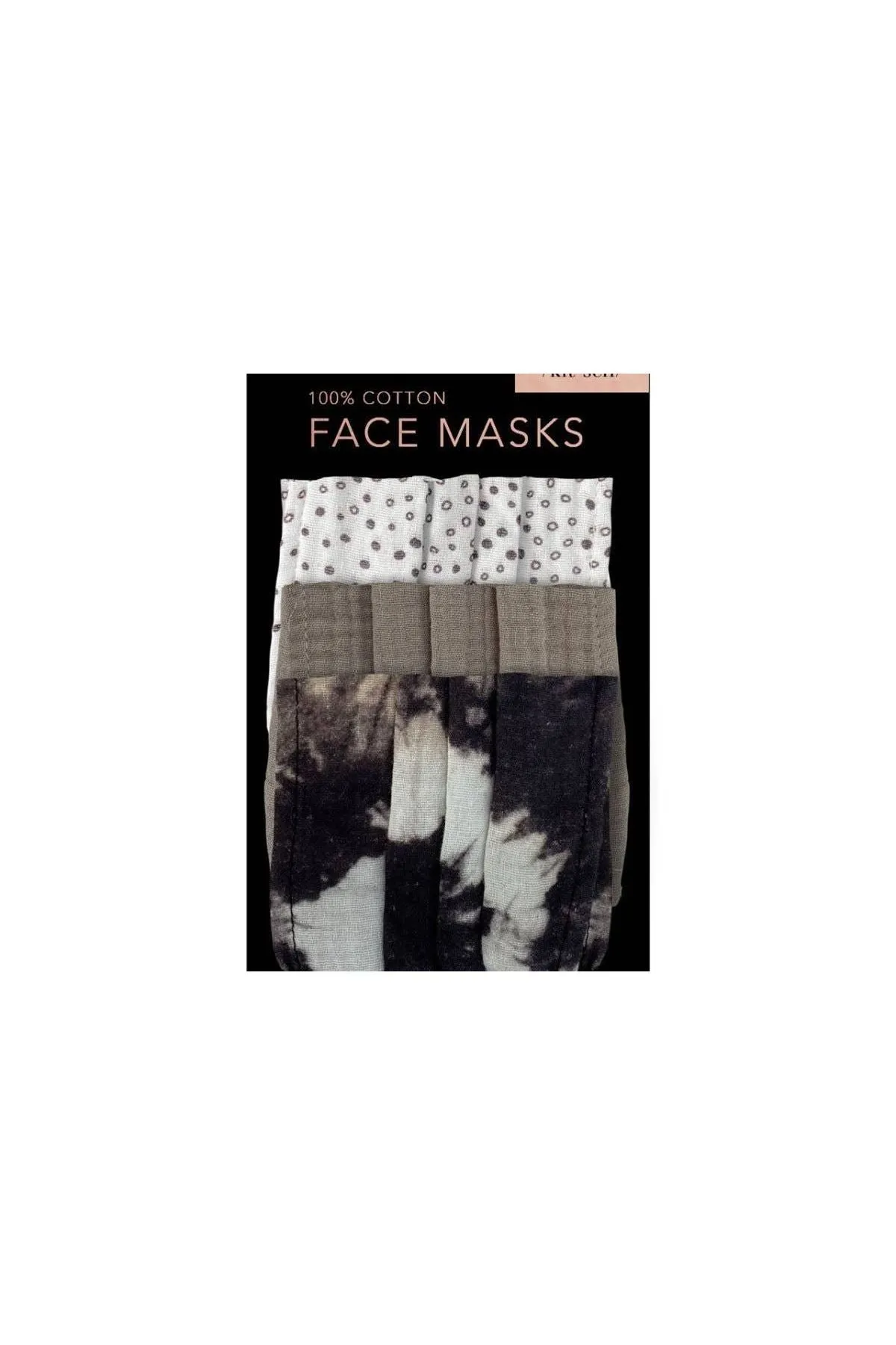 KITSCH STAY SAFE COTTON FACE MASK - 3 PIECE SET IN NEUTRAL