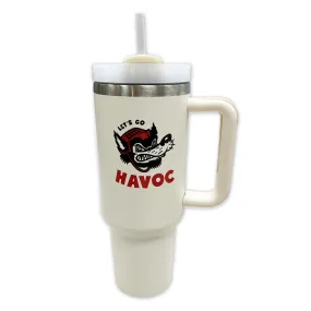 Let's Go Havoc Cream 40oz Stainless Steel Travel Tumbler