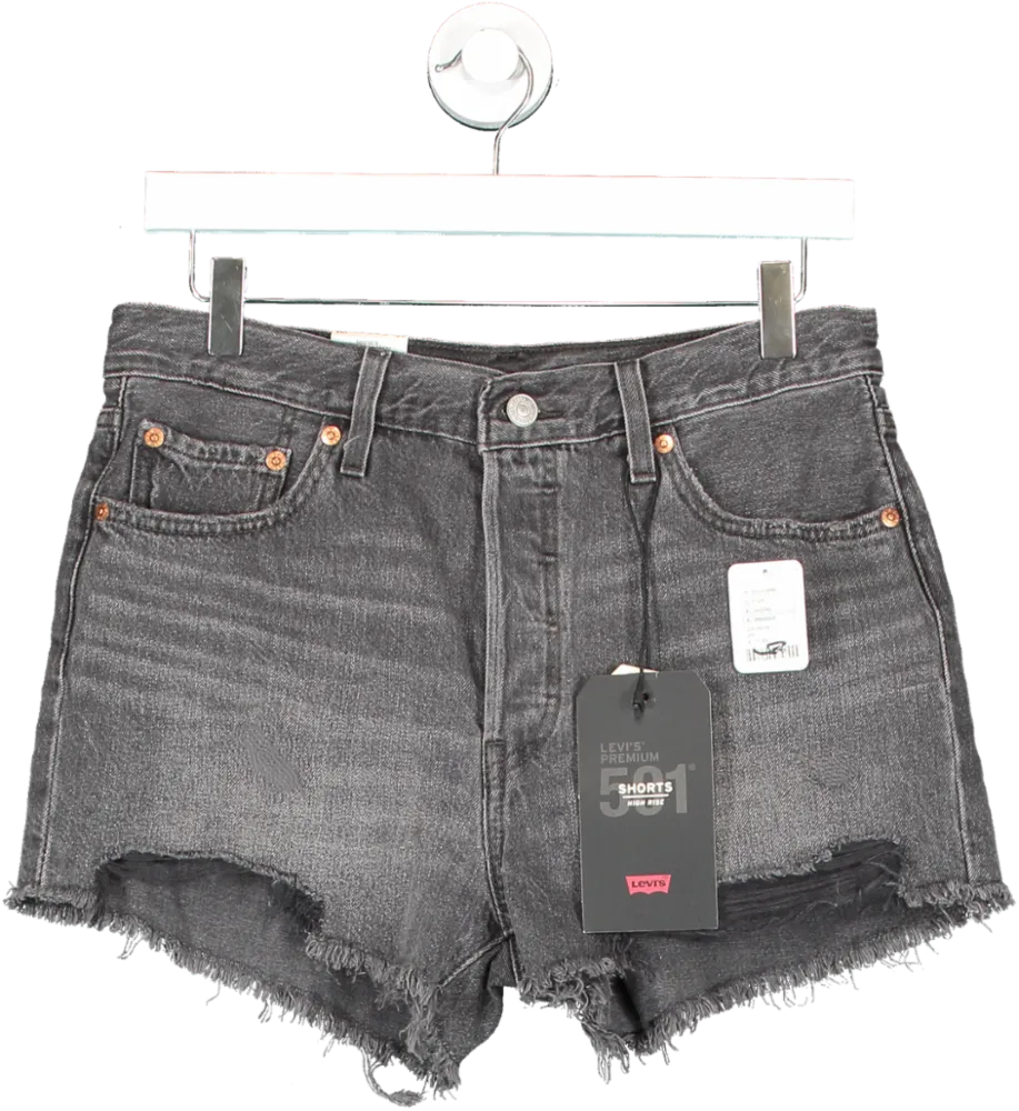 levis Black High Rise 501 Shorts W29