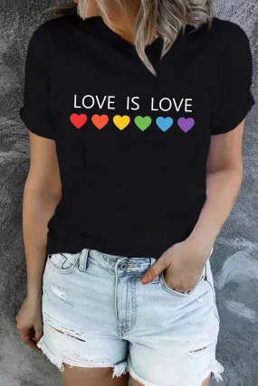 Love is Love Women's Rainbow Graphic Tees Crew Neck Gay Pride Shirts