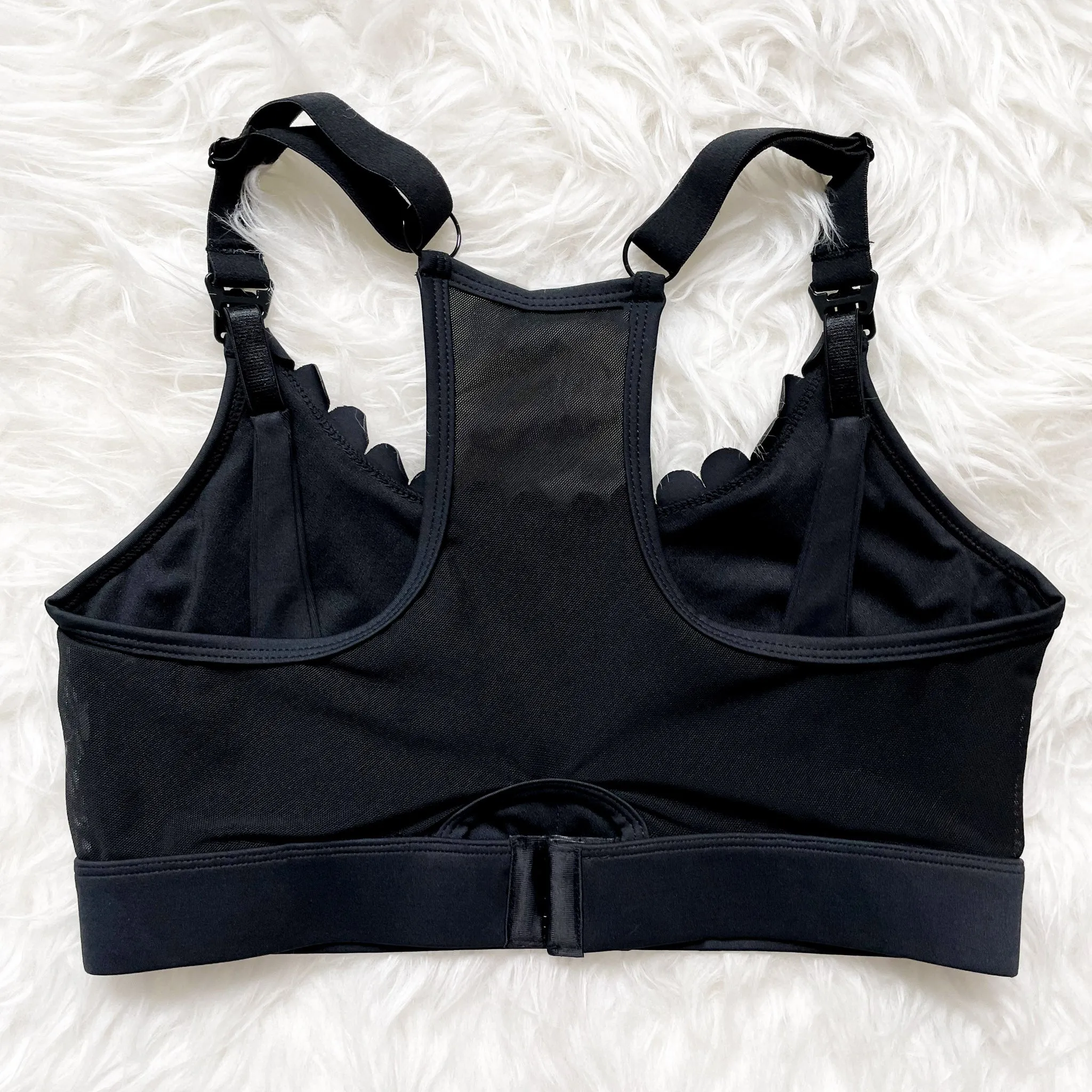 Lucie - HIIT Scalloped High Impact Nursing Sports Bra (Noir)