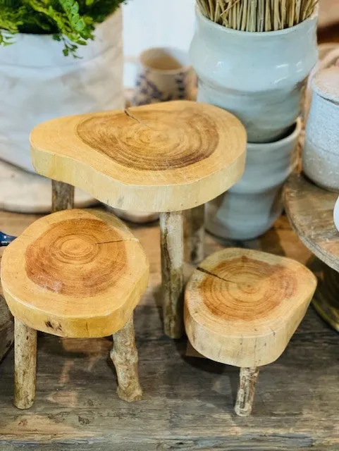 MADRE DE CACAO LIVE EDGE WOOD PEDESTALS