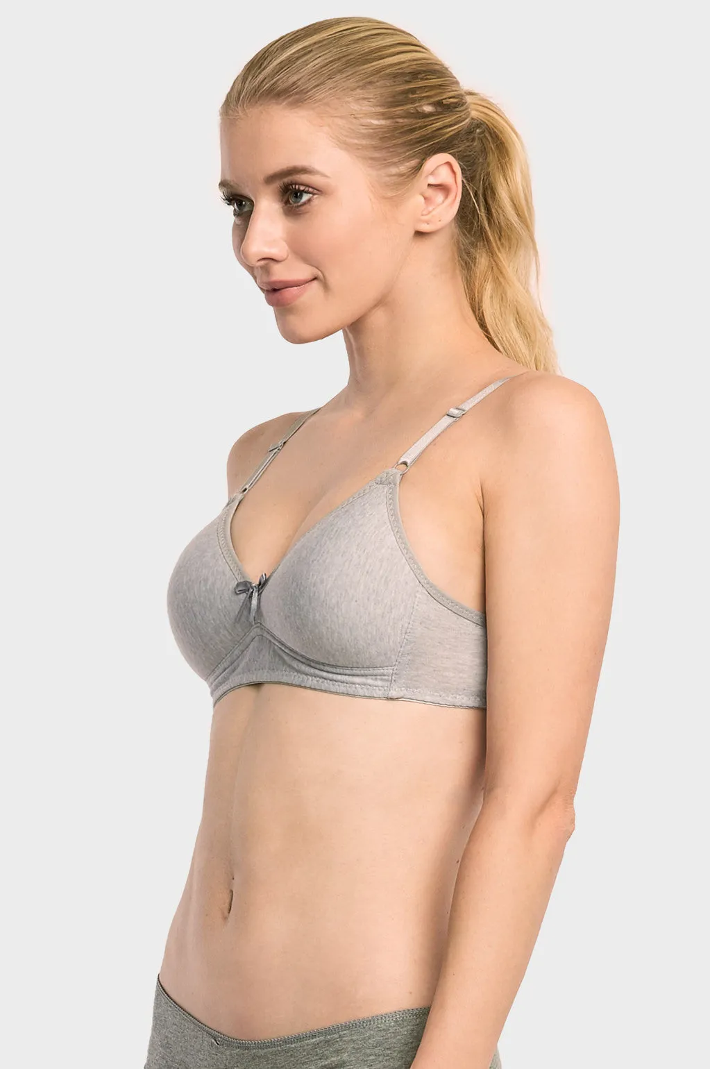 MAMIA LADIES COTTON PLAIN NO WIRE BRA (BR4255PN4)