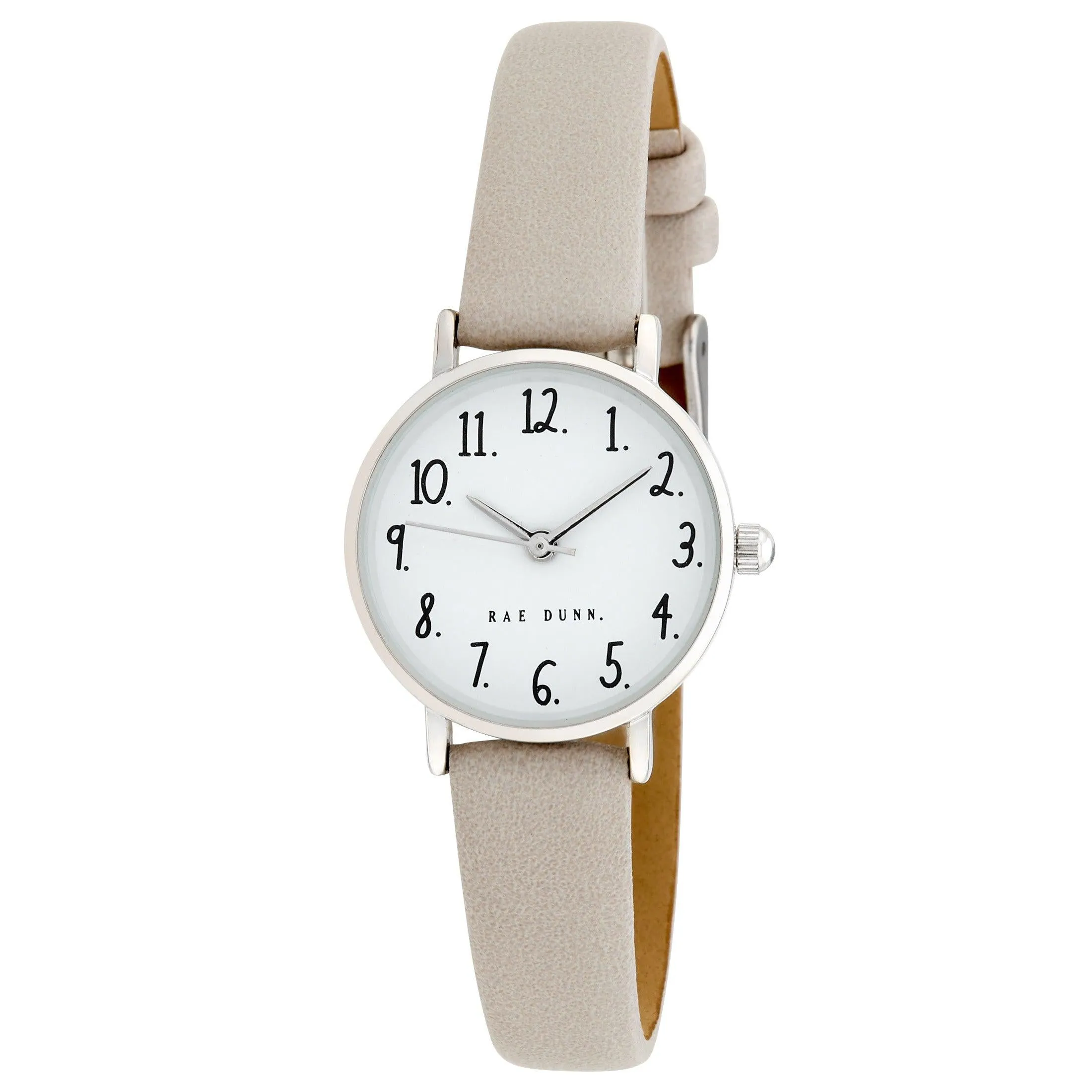 MEGAN Round Face Vegan Leather Strap Watch in 4 colors: Black, Pink, Rose Gold Taupe, Silver Taupe, 26mm