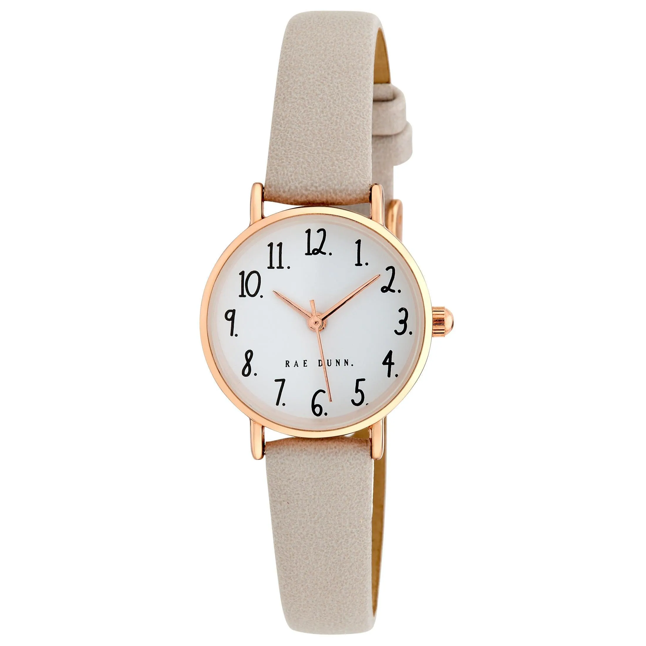 MEGAN Round Face Vegan Leather Strap Watch in 4 colors: Black, Pink, Rose Gold Taupe, Silver Taupe, 26mm