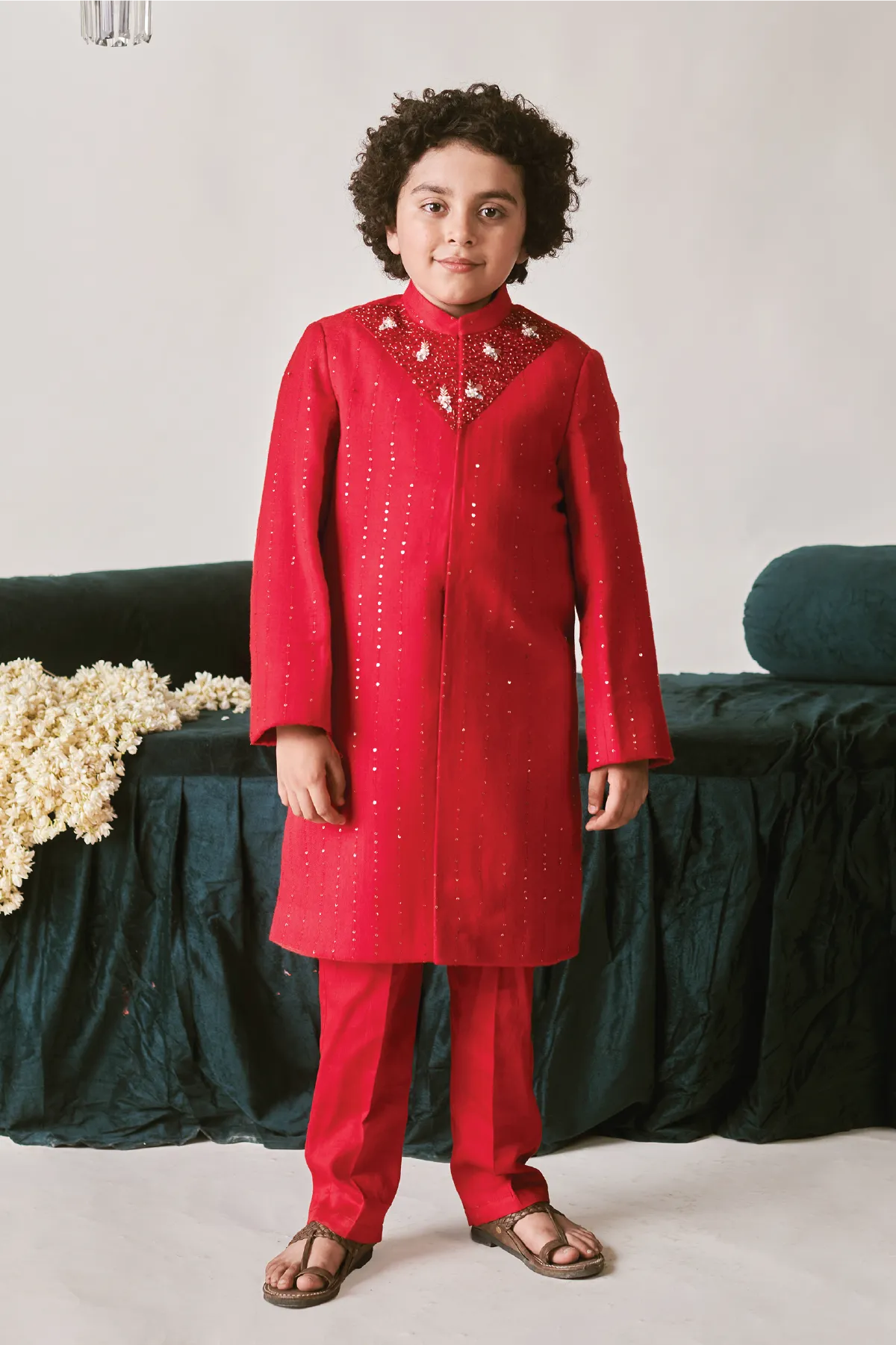 Mirza- Crimson Red Sherwani