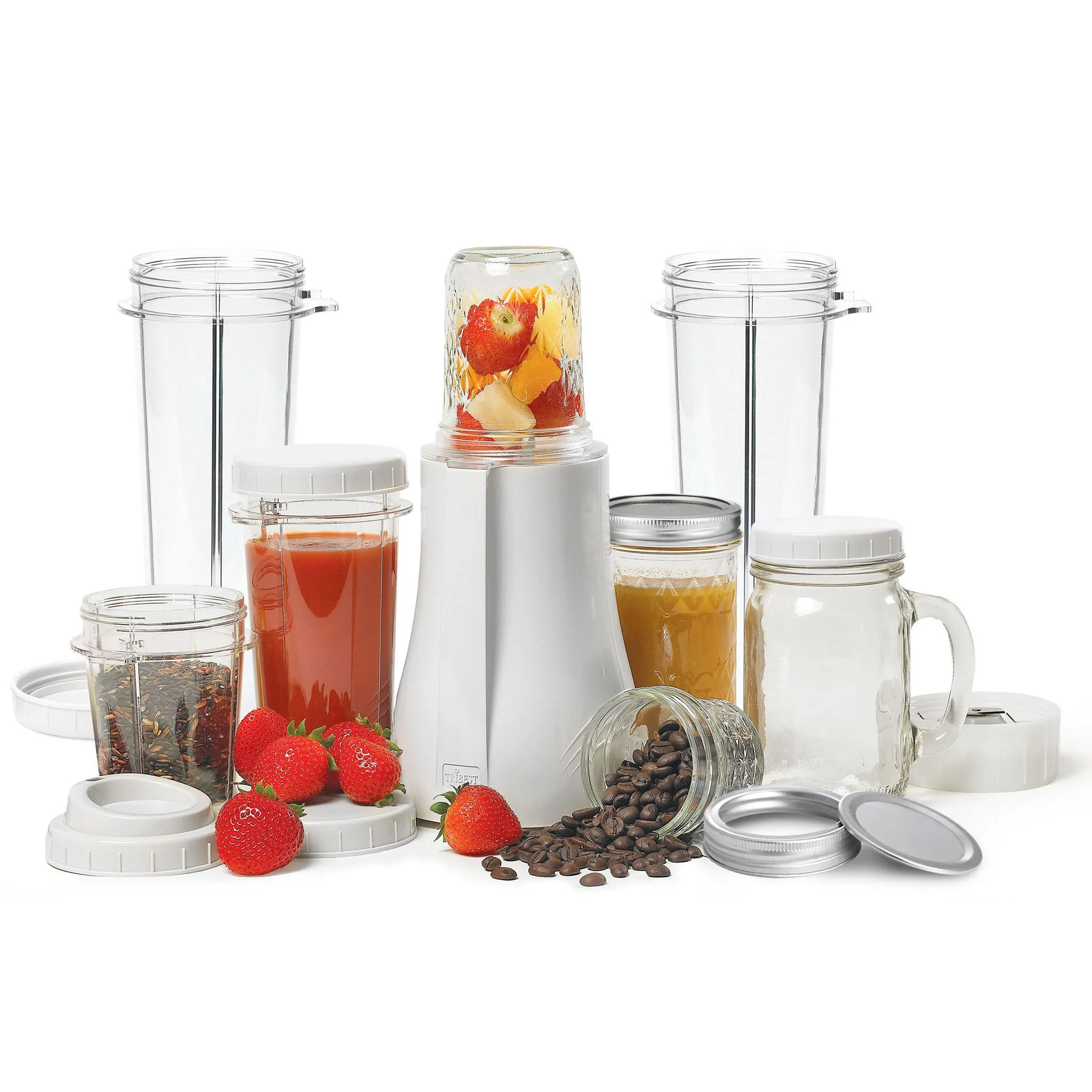 Personal Blender Refurbished Original Single-Serving Blender (19-Piece Mason Jar Set with XL Cups)