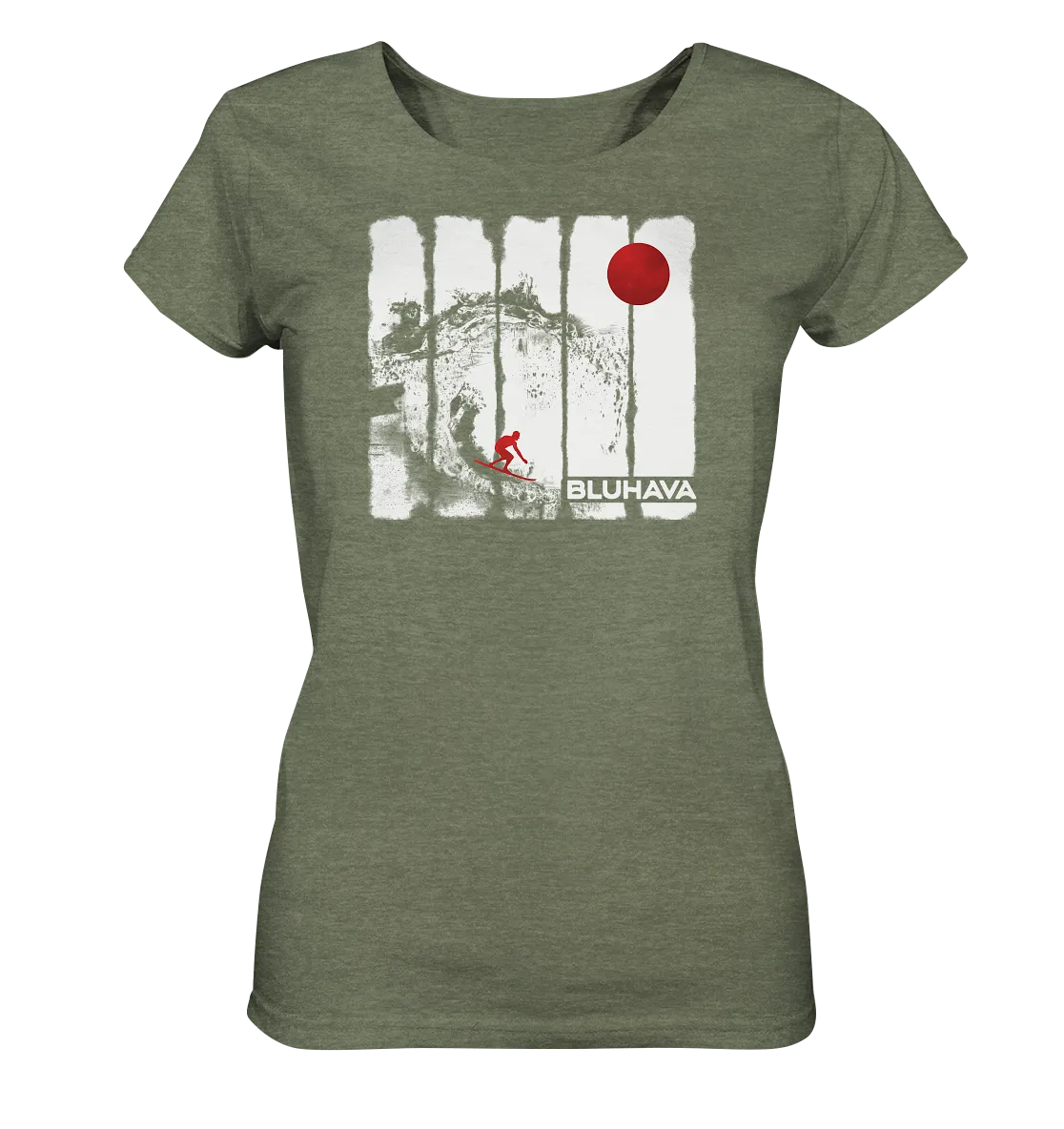 "Oceansplash Red Moon Driver" - Ladies Organic Shirt (meliert)