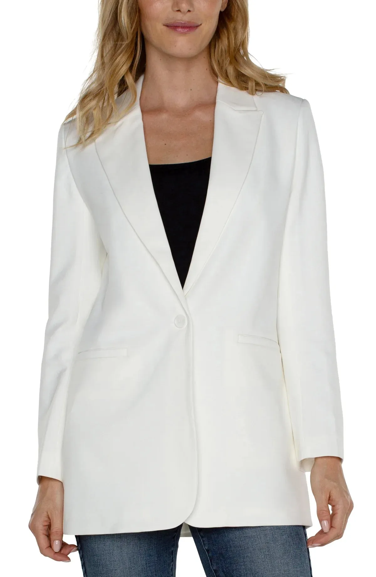 The Chandelle Button Front Boyfriend Blazer