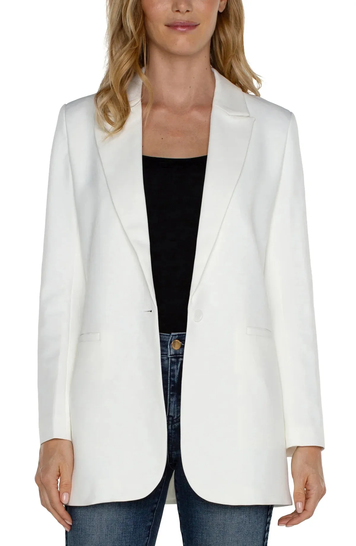 The Chandelle Button Front Boyfriend Blazer