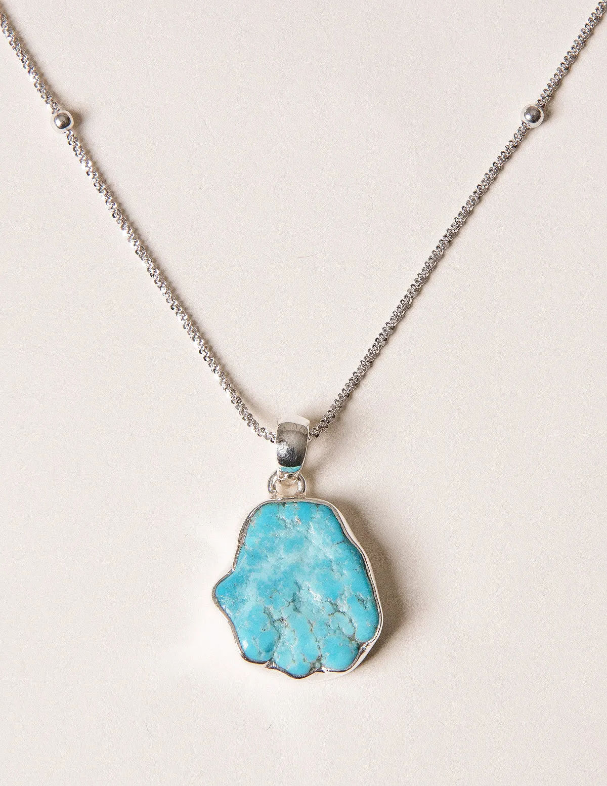 Turquoise Free Form Pendant - One Of A Kind