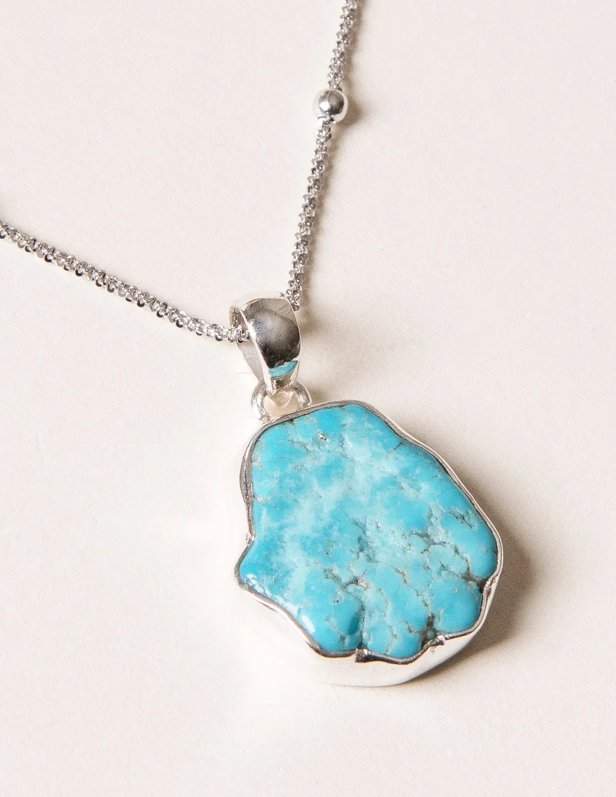 Turquoise Free Form Pendant - One Of A Kind