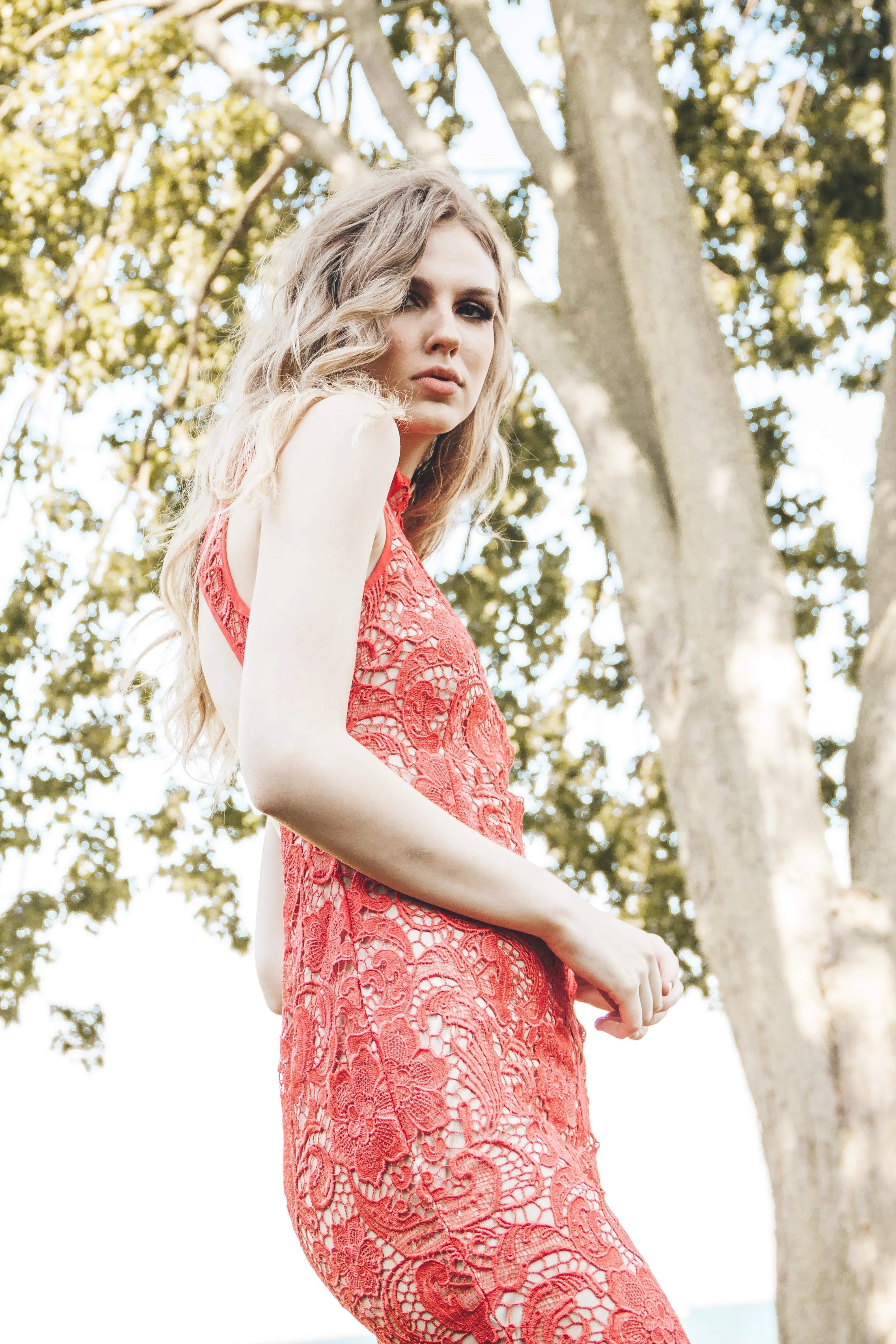 Watermelon Lace Dress