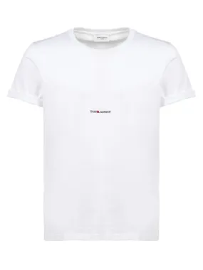 WHITE LOGO-PRINT CREWNECK T-SHIRT