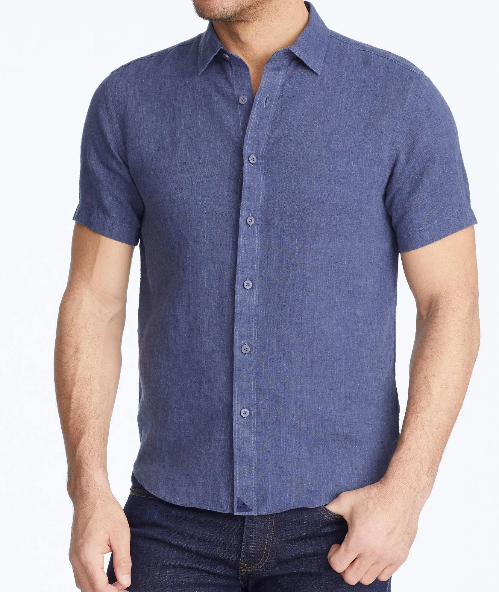 Wrinkle-Resistant Linen Short-Sleeve Araujo Shirt - FINAL SALE